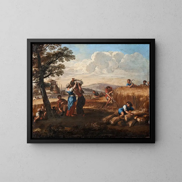 Landskap med skörd - Pietro da Cortona — inramlat konstverk på väggen