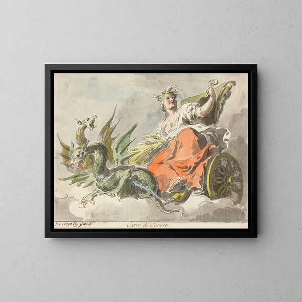 Chariot de Cérès - Pietro de Angelis — inramlat konstverk på väggen