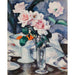 Reproduktion av målningen Pink Roses in a Glass Vase - Samuel John Peploe