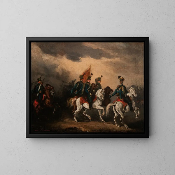 Hussards bleus - Piotr Michałowski — inramlat konstverk på väggen