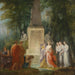 Poeter som dricker vid den castalianska källan sannings vatten - Heinrich Friedrich Füger — visat i en interiör
