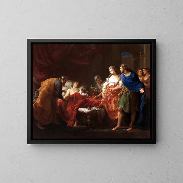 Antiochus och Stratonice - Pompeo Batoni — inramlat konstverk på väggen