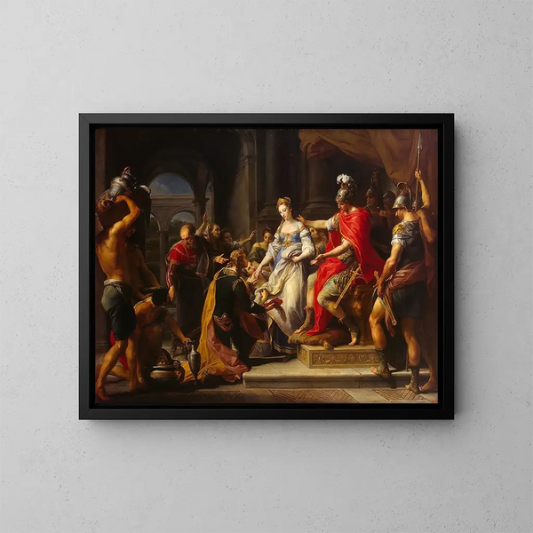 La Continence de Scipion - Pompeo Batoni — inramlat konstverk på väggen