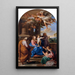 La Vierge à l'Enfant avec les saints Joseph, Zacharie et Élisabeth et le petit Saint Jean - Pompeo Batoni — inramlat konstverk på väggen