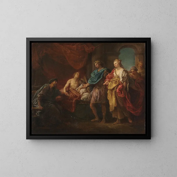 Studie för Antiochus och Stratonice - Pompeo Batoni — inramlat konstverk på väggen