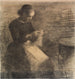 Portrait av Ida Hammershi med handarbeten - Vilhelm Hammershi — vy av konstverket