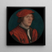 porträtt av en man i röd mössa - Hans Holbein den yngre — inramlat konstverk på väggen