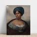 Reproduktion av målningen Porträtt av en kvinna med blå turban - Eugène Delacroix