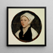 Porträtt av en ung kvinna med en vit huvudbonad - Hans Holbein den yngre — väggpresentation av konstverket