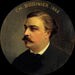 porträttet av Charles Bodinier 1844-1911, kassör vid Comédie-Française - Daniel Brard — visat i en interiör