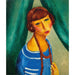Reproduktion av målningen av porträtt av Marguerite Gros, syster till fru Renée Kisling - Moïse Kisling