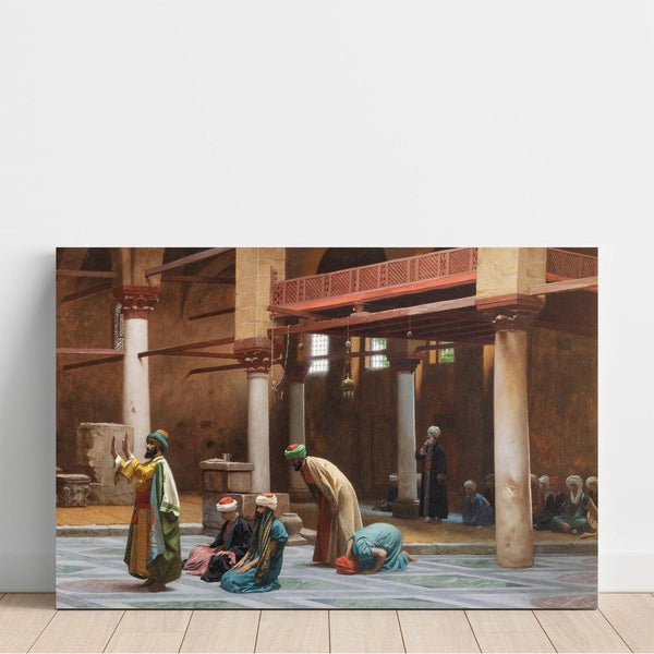 Reproduktion av målningen Böner i moskén - Jean-Léon Gérôme