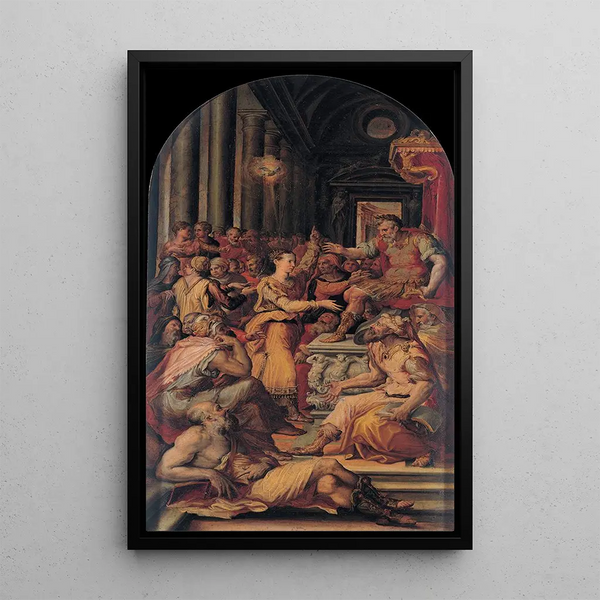 La dispute de Sainte Catherine - Prospero Fontana — inramlat konstverk på väggen