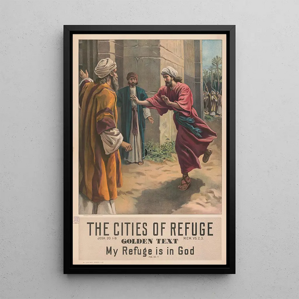 Les villes de refuge - Providence Lith Co — inramlat konstverk på väggen