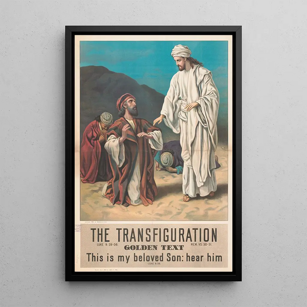 La transfiguration - Providence Lith Co — inramlat konstverk på väggen