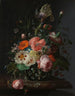 stilleben med blommor på ett marmorbord - Rachel Ruysch — vy av konstverket