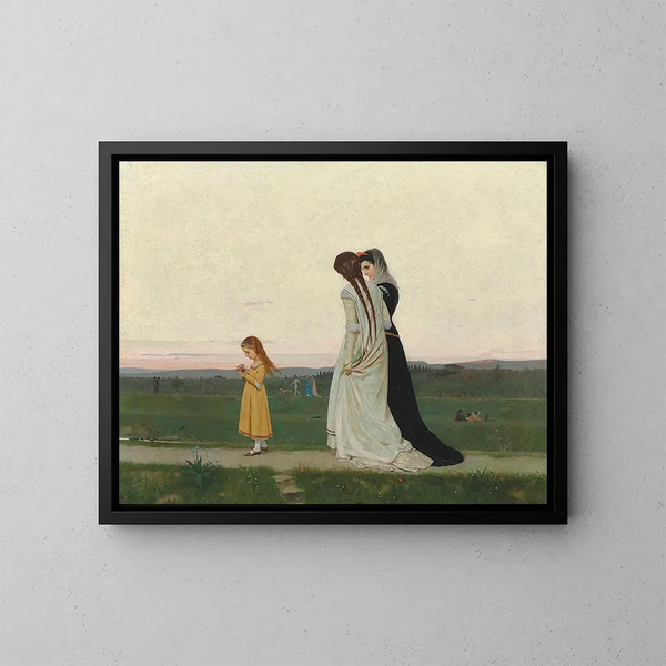 La promenade du soir, environs de Florence - Raffaello Sorbi — inramlat konstverk på väggen
