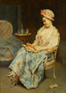 Ett ögonblick av reflektion - Raimundo de Madrazo y Garreta — vy av konstverket