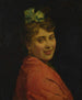 en dam med en röd sjal - Raimundo de Madrazo y Garreta — vy av konstverket