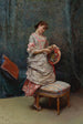 Aline som håller en hatt - Raimundo de Madrazo y Garreta — vy av konstverket