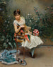 Aline med blommor - Raimundo de Madrazo y Garreta — vy av konstverket
