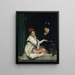 Flickor vid fönstret - Raimundo de Madrazo y Garreta — inramlat konstverk på väggen
