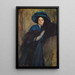 Portrait av en dam i blått - Raimundo de Madrazo y Garreta — inramlat konstverk på väggen