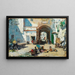 Stadsscen - Raimundo de Madrazo y Garreta — inramlat konstverk på väggen