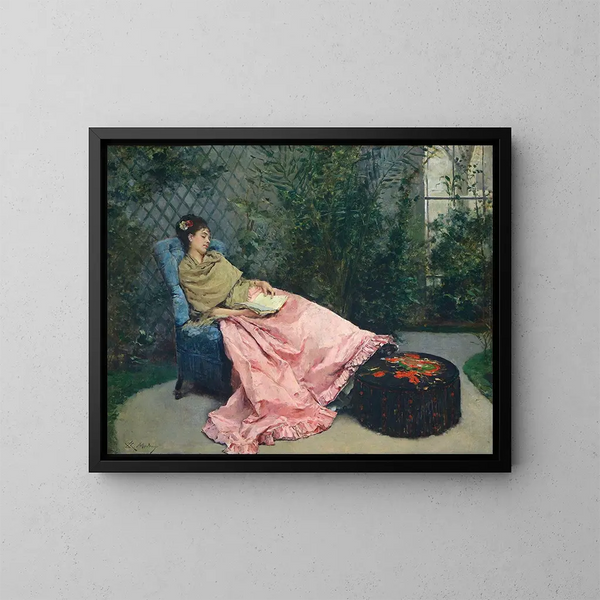 Sieste - Raimundo de Madrazo y Garreta — inramlat konstverk på väggen