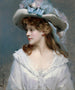 kvinna i vitt - Raimundo de Madrazo y Garreta — vy av konstverket