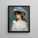 kvinna i vitt - Raimundo de Madrazo y Garreta — inramlat konstverk på väggen