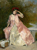 en kvinna med en picknickkorg - Raimundo de Madrazo y Garreta — vy av konstverket