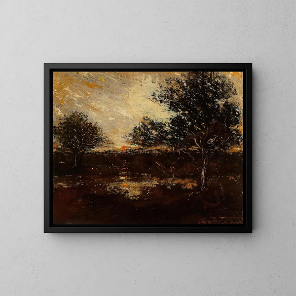 Reflektioner - Ralph Albert Blakelock — inramlat konstverk på väggen