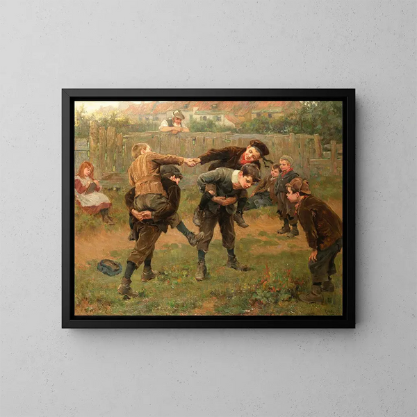 Le Tournoi - Ralph Hedley — inramlat konstverk på väggen