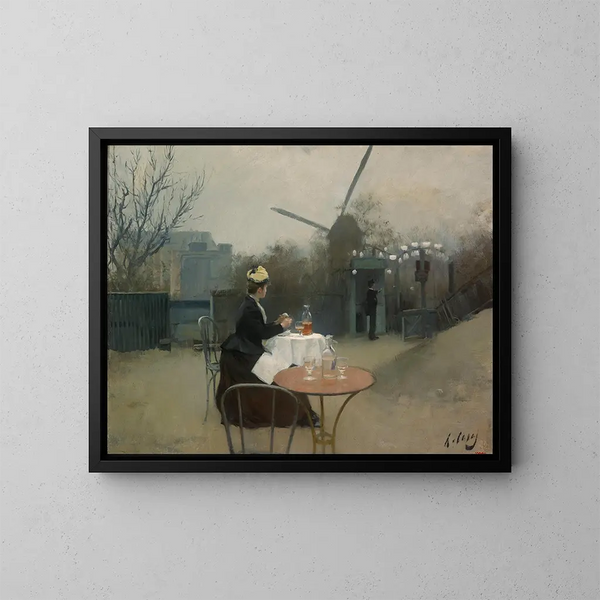 Utomhus - Ramon Casas — inramlat konstverk på väggen