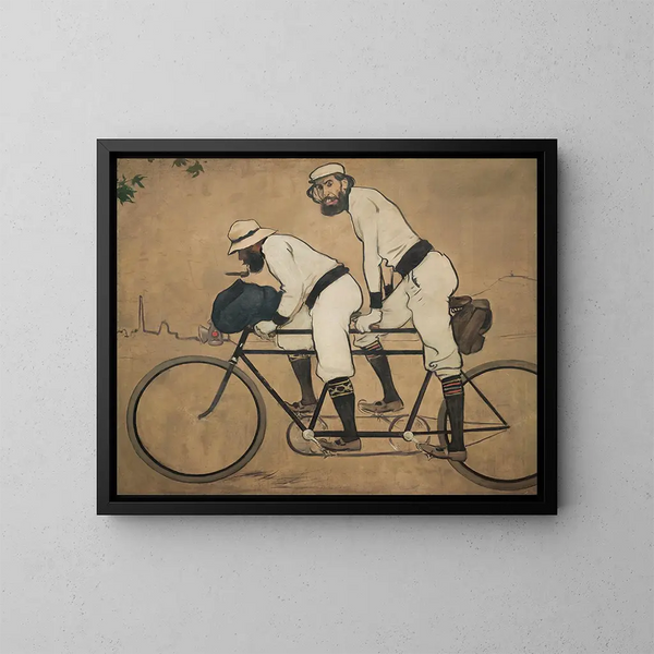 Ramon Casas och Pere Romeu på en tandemcykel - Ramon Casas — inramlat konstverk på väggen