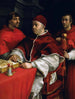 porträttet av påven Leo X med kardinalerna Giulio de Médicis och Luigi de Rossi - Raphael — vy av konstverket
