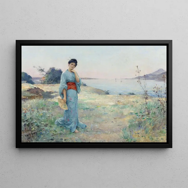 Le kimono bleu - Raphaël Collin — inramlat konstverk på väggen