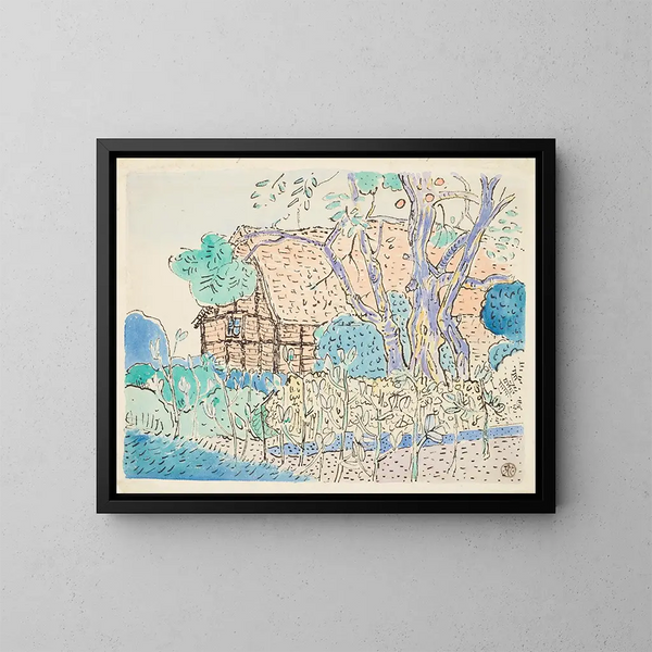 Cottage och trädgård - Raymond McIntyre — inramlat konstverk på väggen