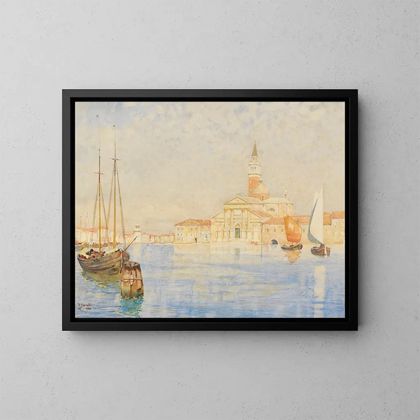 San Giorgio Maggiore, Venedig - Reginald Barratt — inramlat konstverk på väggen