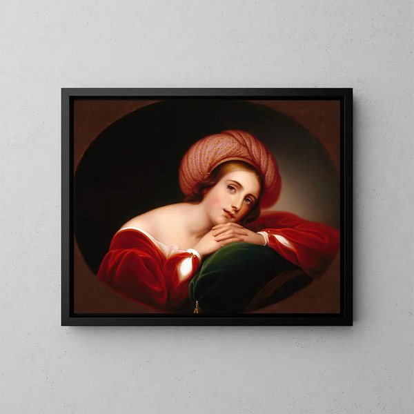 porträtt idealiserad - Rembrandt Peale — inramlat konstverk på väggen