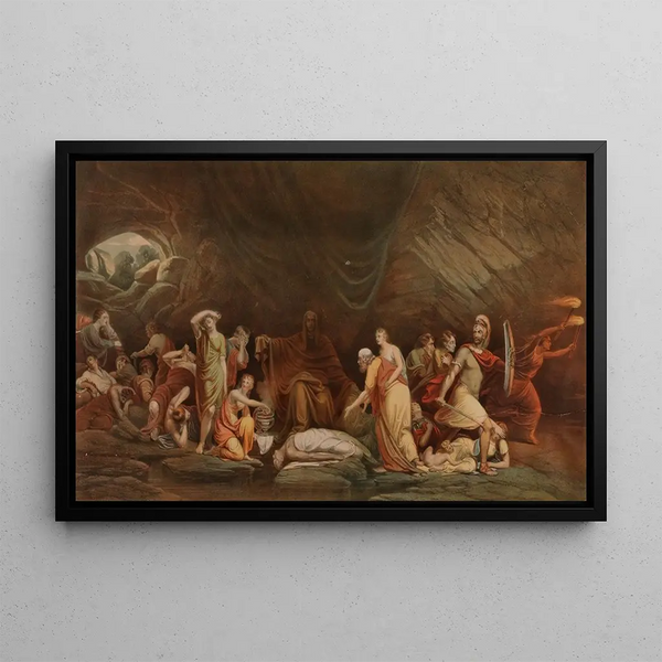 La Cour de la mort - Rembrandt Peale — inramlat konstverk på väggen