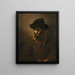 En bearded man wearing a hat - Rembrandt van Rijn — inramlat konstverk på väggen