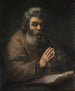 En äldre man i bön - Rembrandt van Rijn — vy av konstverket