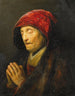 Äldre kvinna i bön - Rembrandt van Rijn — vy av konstverket