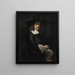 porträtt av en gentleman med en hög hatt och handskar - Rembrandt van Rijn — inramlat konstverk på väggen