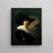 porträtt av en man med bredbrättad hatt - Rembrandt van Rijn — inramlat konstverk på väggen
