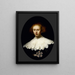Porträtt av en ung kvinna - Rembrandt van Rijn — inramlat konstverk på väggen