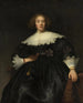 Porträtt av en ung kvinna med fan - Rembrandt van Rijn — vy av konstverket