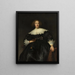 Porträtt av en ung kvinna med fan - Rembrandt van Rijn — inramlat konstverk på väggen